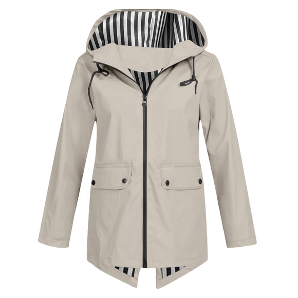 WRKEKC Veste Coupe-Vent Imperméable pour Femmes, Veste de Randonnée Légère à Capuche avec Poches et Fermeture Éclair Complète