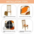 thumbnail image 4 of Orange and Grey Abstract Art Artwork Seat Covers for Dining Room Chairs Set Of 4,Stretch Printed Washable Chair Seat Cover with Elastic Ties and Button,Removable Waterproof Couch Cushion Covers, 4 of 6