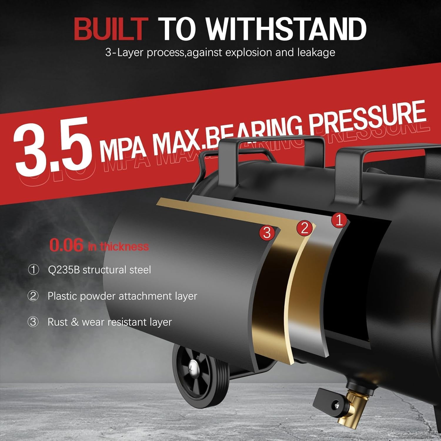 8Gal Portable Ultra Quiet Air Compressor, Max 115PSI 1.5HP 4.52CFM 70dB Low Noise Oil-Free Air Compressor for Auto Repair, Bike Tires, Garage Spray Painting 110V/60Hz