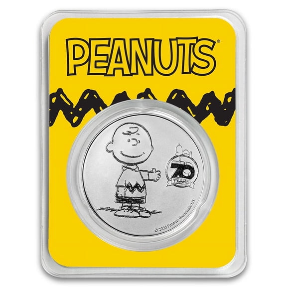 Peanuts® 70th Anniversary with Charlie Brown 1 oz Silver in TEP