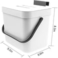thumbnail image 4 of Kitchen Compost Bin with Lid . Gallon / L Hanging Trash Can Small Portable Garbage Box Compost Bucket for Under Sink Cabinet Door Countertop -- Recycli, 4 of 8