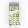 thumbnail image 2 of Ambesonne Retro Bedding Set 4 Pcs, Square Tiles Tangled Lines, Queen, Olive Green and Eggshell, 2 of 3