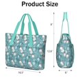thumbnail image 3 of Tote Bag for Women - Blue Christmas Polar Bear Pattern Shoulder Bag - Large Utility Work Duffle Bag with Zipper Handbag for Travel, Work, Sprots, 3 of 5
