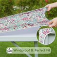 thumbnail image 6 of Pioneer Flower Floral Print Pattern Square Fitted Tablecloth with Elastic Edge,Square Table Cover,Washable Elastic Table Cover for Home Kitchen Party Decor 36"x36", 6 of 6