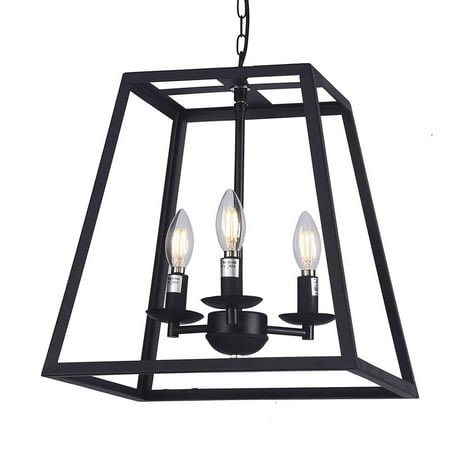 Wideskall 14" Modern Black Metal Iron Frame Square Cage ...