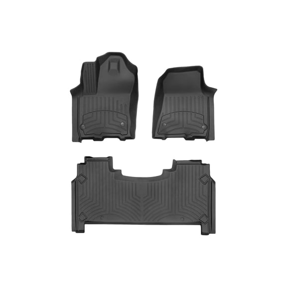 WeatherTech FloorLiner HP Custom Fit Floor Mats compatible with Ram Truck 1500, Ram 1500 - 1st & 2nd Row, Black