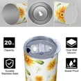 thumbnail image 4 of Sunflower 20 Oz Stainless Steel Skinny Tumbler – Vacuum Insulated Slim Travel Cup with Lid & Stainless Steel Straw, 360° Full Wrap Printed Tumbler for Home, Office & Outdoor Use, Spring, 4 of 6