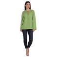 thumbnail image 2 of Moomaya Tunique Col Mandarin pour Femmes Manches Longues Été Coton Uni, 2 of 7