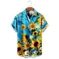 thumbnail image 4 of Nuevas camisas hawaianas con girasoles para verano 2023, camisas de playa con estampado 3D, ropa vintage informal, blusa con solapa para mujer, camisa lisa, 4 of 5