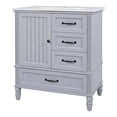 thumbnail image 2 of GDF Studio Modern Bathroom Vanity with Cabinet, Drawers, Solid Wood Legs, Gold Handle and Knob, Grey Finish, 2 of 14