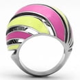 thumbnail image 3 of High polished (no plating) Stainless Steel Ring with Epoxy in Multi Color for Women Multi Color Stone Color Style TK803 Size 7, 3 of 3