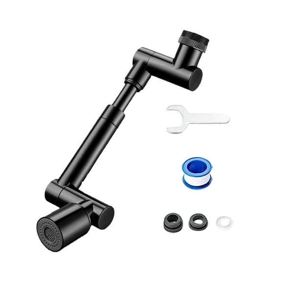 Auraaa Rotate The Faucet Extender, Faucet Attachment Upgraded Rotating 1440° Robotic Arm Flexible for Kitchen Bathroom and Washbasin,Black