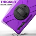 thumbnail image 2 of KIQ Galaxy Tab S8 Ultra Case, Shockproof Heavy Duty Impact Drop Protection Shoulderstrap Kickstand Cover for Samsung Galaxy Tab S8 Ultra X900 (Shield Purple), 2 of 10