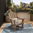 thumbnail image 1 of Westintrends Mecedora Ext. Malibu Clásica de Madera de Poliéster Resist. a Todo Clima, Silla Adirondack de Plást. para Patio, Césped, Soporte de 350 Lb, Madera Desgastada, 1 of 9