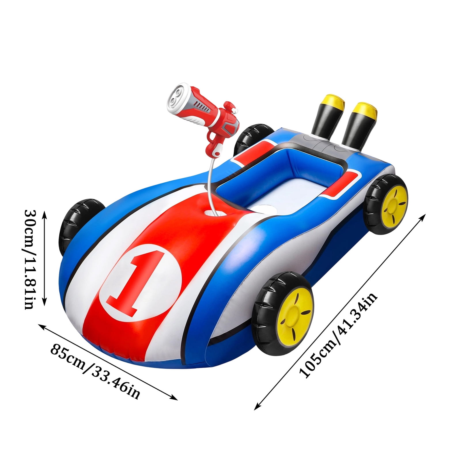 Pool Floats K-ids Toys with Water Gun - Inflatable Ride-on Pool Toys for Ki-ds Race Car Tod-dlers Pool Float Summer Outdoor Swimming Pool Toys Games for Users Fun Summer Water Toys B