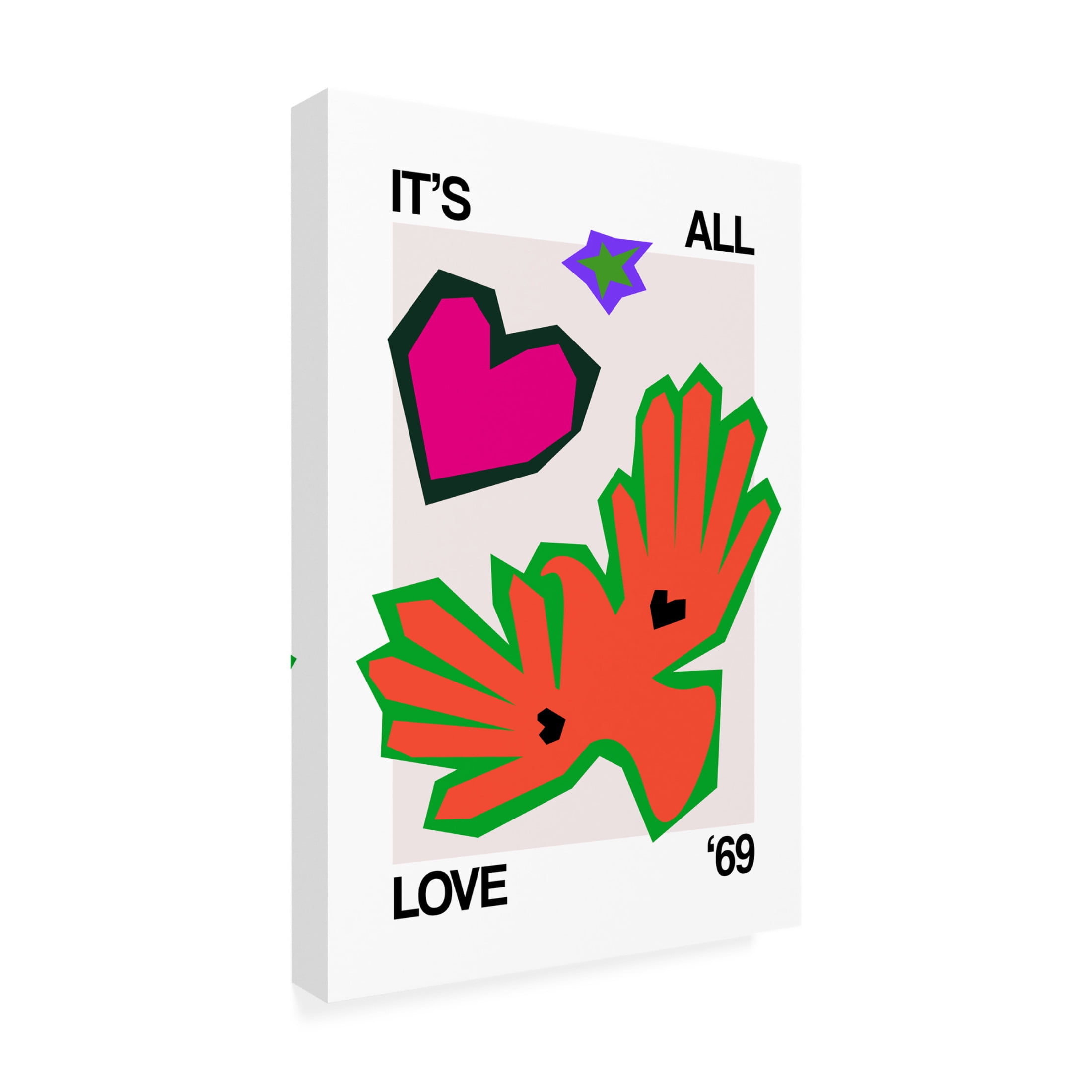 Trademark Fine Art Frances Collett It's All Love '69 Bird Orange Canvas Wall Art