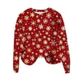 thumbnail image 4 of Abomasnow Christmas Sweaters for Women Lightweight Long Sleeve Crewneck Xmas Print Pullover Tops S-2X, 4 of 5
