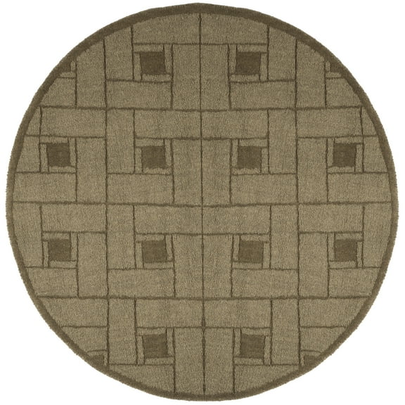 Martha Stewart  by  Square Knot Wool Rug Feather Duster 4'  x  4' 4' Round Indoor,Handmade Living Room,Entryway,Dining Room Round