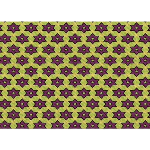 Ahgly Company Machine Washable Indoor Rectangle Transitional Neon Yellow Green Area Rugs, 7' x 9'