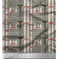 thumbnail image 1 of Soimoi Satin Silk Fabric Buildings Architectural Decor Fabric Printed Yard 42 Inch Wide, 1 of 3