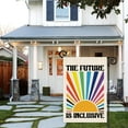 thumbnail image 5 of The Future is Inclusive Garden Flag, Double Sided Yard Outdoor Farmhouse Lawn Porch Decor Flag, Equality Diversity Flag, LGBTQ Flag, Pride Month Flag, Subtle Pride Ally Flag, Trans Rights Flag, 5 of 6