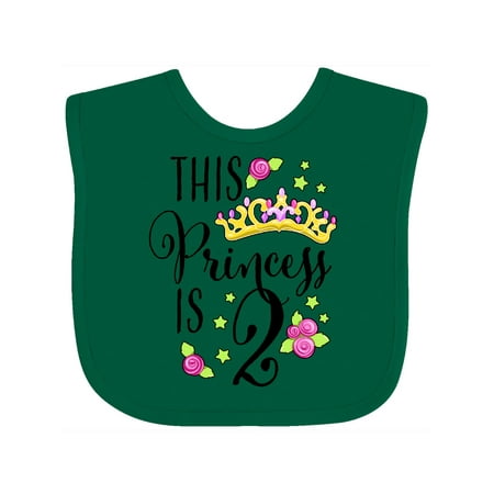 

Inktastic This Princess is Two- second birthday Gift Baby Girl Bib