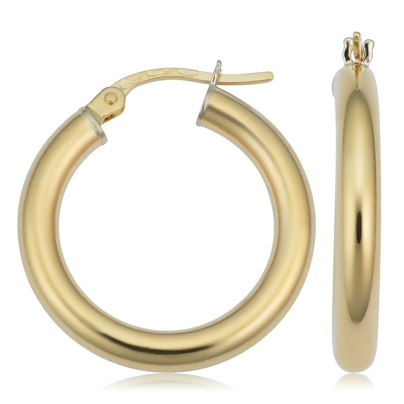 KoolJewelry 18k Yellow Gold Polished Hoop Earrings (3x15mm)