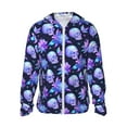 thumbnail image 2 of Lsque flower starry sky Skull UPF 50+ Lightweight Sun Protection Men's Women's Long Sleeve Shirt, Hoodie Performance -Large, 2 of 9