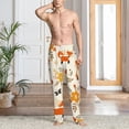 thumbnail image 6 of Lsque Flower Fox Print Men's Pajama Pants, Lounge Pant - Comfortable Home Wear,Elastic Waistband, Stylish Design-Large, 6 of 9