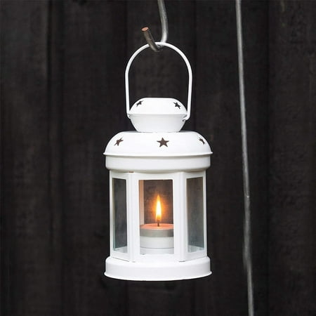 

Vintage Metal Candle Lanterns Holder Candlestick for Wedding Home Birthday Parties Gift -White