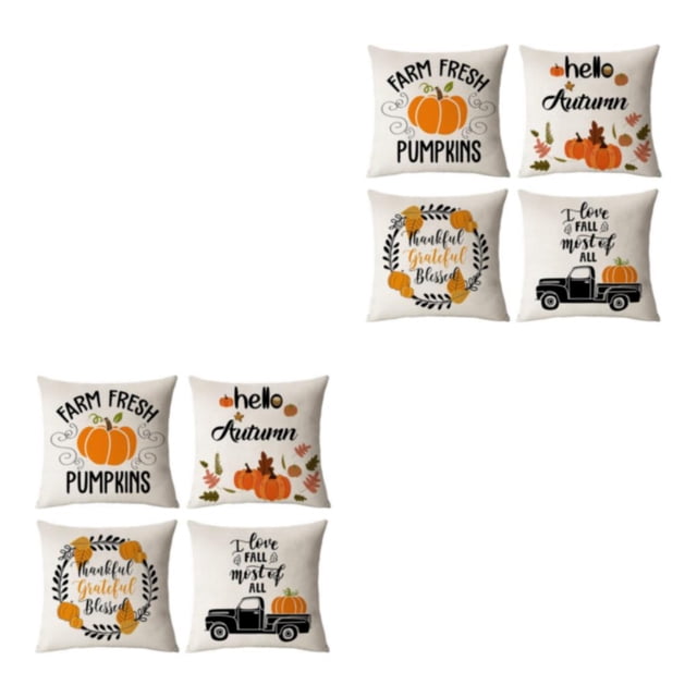kurtrusly 4pack/lot Holiday Home With Easy-care Pillowcase Soft Cushion Cover Halloween-7 2Set