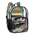 thumbnail image 2 of PVC Transparent Backpacks Clear Backpack for Travel and Outings Cow Sakull and Moon Pattern, 2 of 7