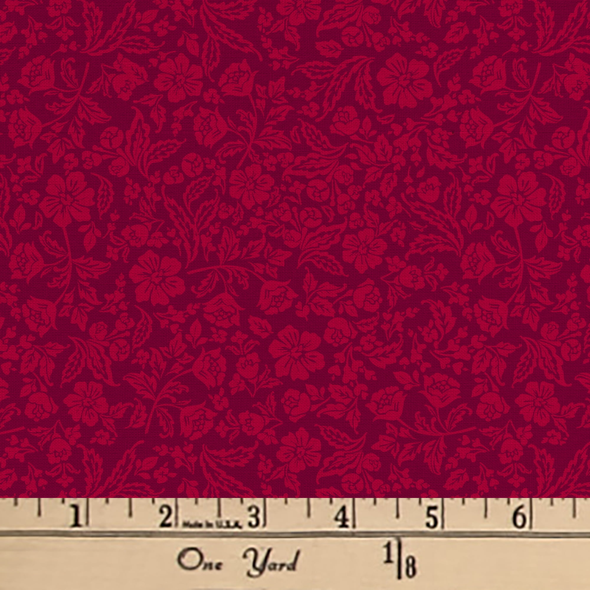 (2 pack) Waverly Inspirations 1 Yard 100% Cotton Paris Floral, Red Plum, 44" Wide for Quilting & Sewing