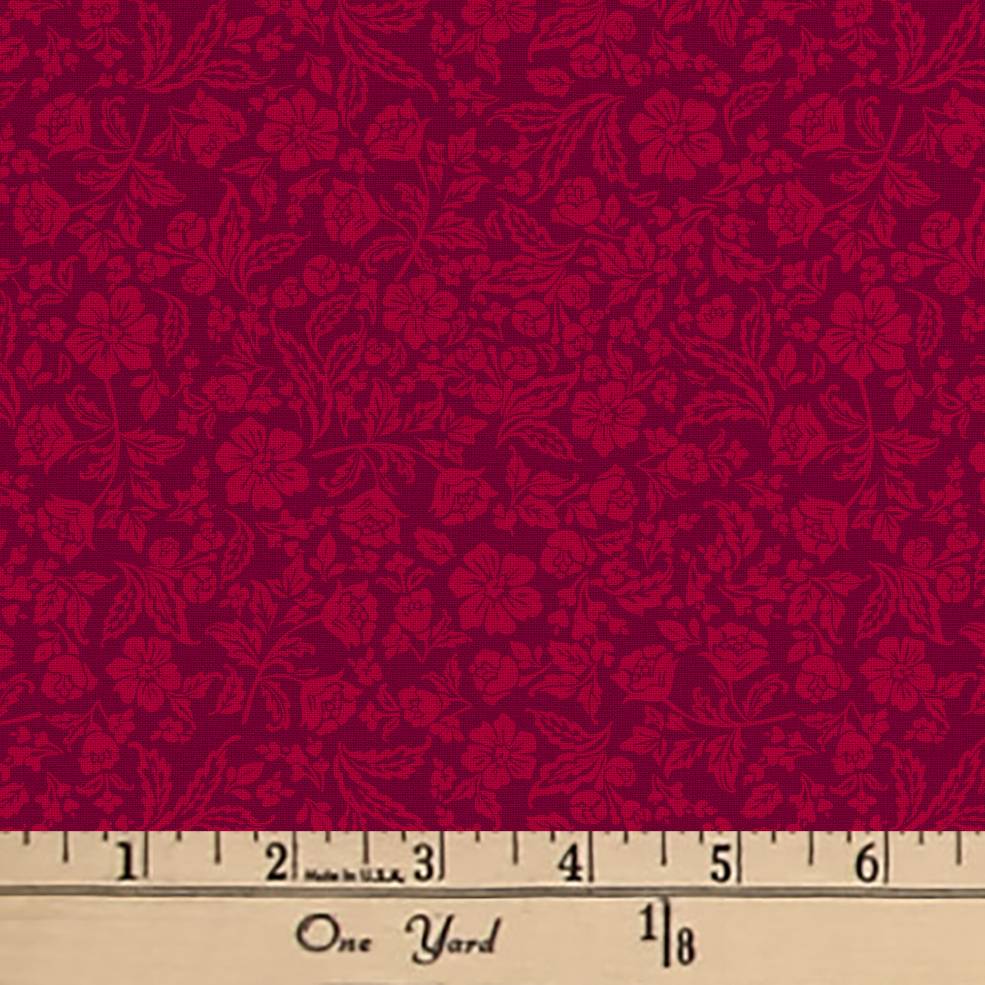 Waverly Inspirations 44" Cotton Paris Floral Fabric by the Yard, Red Plum - image 2 of 2