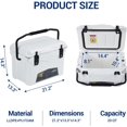 thumbnail image 3 of NEILA 20 Quart Hard Camping Cooler, Portable Insulated Ice Chest Cooler Box with Heavy Duty Handle, 5-Day Ice Retention, Great for Beach, Camping, Picnic, BBQ, Fishing,White, 3 of 7