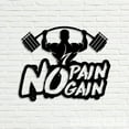 thumbnail image 2 of Craftnamesign No Pain No Gain Metal Sign, Custom Fitness Room Sign, Gym Decor, Powerlifting Sign, 2 of 5