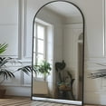 thumbnail image 2 of Antok 71"x28" Arched Full Length Floor Mirror with Stand, Aluminum Frame, Black, 2 of 7