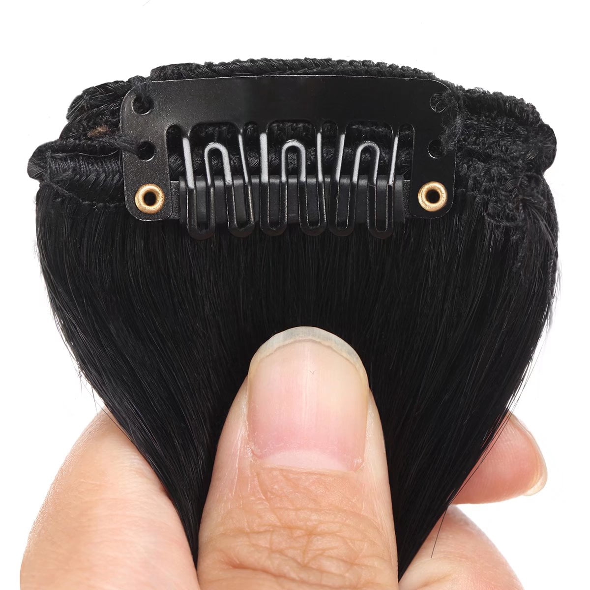 MY-LADY Extra Thick Clip in 100% Remy Human Hair Extension Double Weft Full Head Natural Hairpiece 110-170g #01 Jet Black 20inch