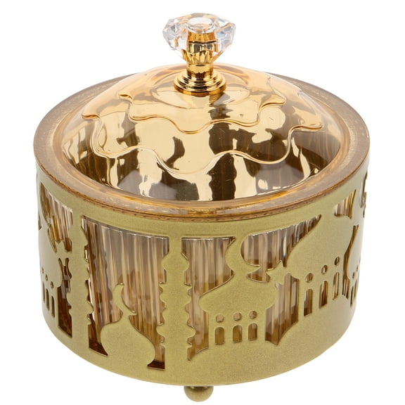 IMIKEYA Ramadan Metal Food Tray Golden Decorative Candy Plate for Party Serving
