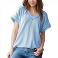 thumbnail image 1 of Blusas de Mujer de Corta Azul XXL, 1 of 6