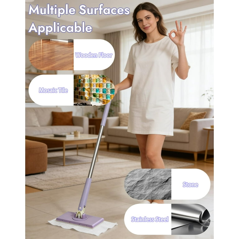 Choimix mop - Convenient Cloth Changing Mini Mop with Hands-Free