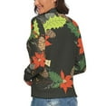 thumbnail image 3 of Leaves, Pinecone And Poinsettia. Women's Turtleneck Sweater Long Sleeve Ribbed Fitted Turtle Neck Casual Fall Winter Collection Top S, 3 of 4