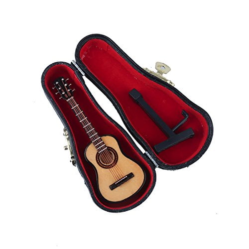 Guitare miniature en bois Seawoo avec support et étui Mini