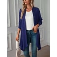 thumbnail image 6 of Deago Women's Draped Front Open Cardigan Casual Long Sleeve Lightweight Cardigan Sweaters Duster (Navy, S), 6 of 7