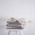 thumbnail image 2 of Contemporary Home Living Gray and White Cabana Striped Fringed Throw Blanket 50" x 60", 2 of 8
