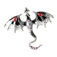 thumbnail image 3 of Hombres Broche Pin Esmalte Dragón Broche Animal Aleación Diamante de imitación Regalo de cumpleaños Insignia Pin Colgante Encantos para trajes Ropa Negro Yinane Broche, 3 of 8