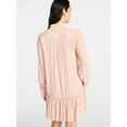 thumbnail image 4 of Time and Tru Women's Ruffle Mini Shirtdress, Sizes XS-XXXL, 4 of 6
