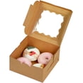 thumbnail image 4 of Bakepacker Brown 30-Packs Bakery Boxes with Window 6x6x3 inches Thick & Sturdy Macaroon Pastry Cookie for Bakerys, 4 of 4