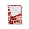 thumbnail image 2 of Valentine's Day Soft Flannel Fleece Blanket, Valentines Day Themed Frames Pattern with Hearts Stars Love Lettering, Cozy Plush for Indoor and Outdoor Use, 50" x 70", Beige Coral Red, by Ambesonne, 2 of 5