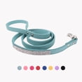 thumbnail image 5 of Conjunto combinado de correa de perro con collar de cachorro de perro y gato con diamantes de imitación de cuero de gamuza suave, 5 of 5